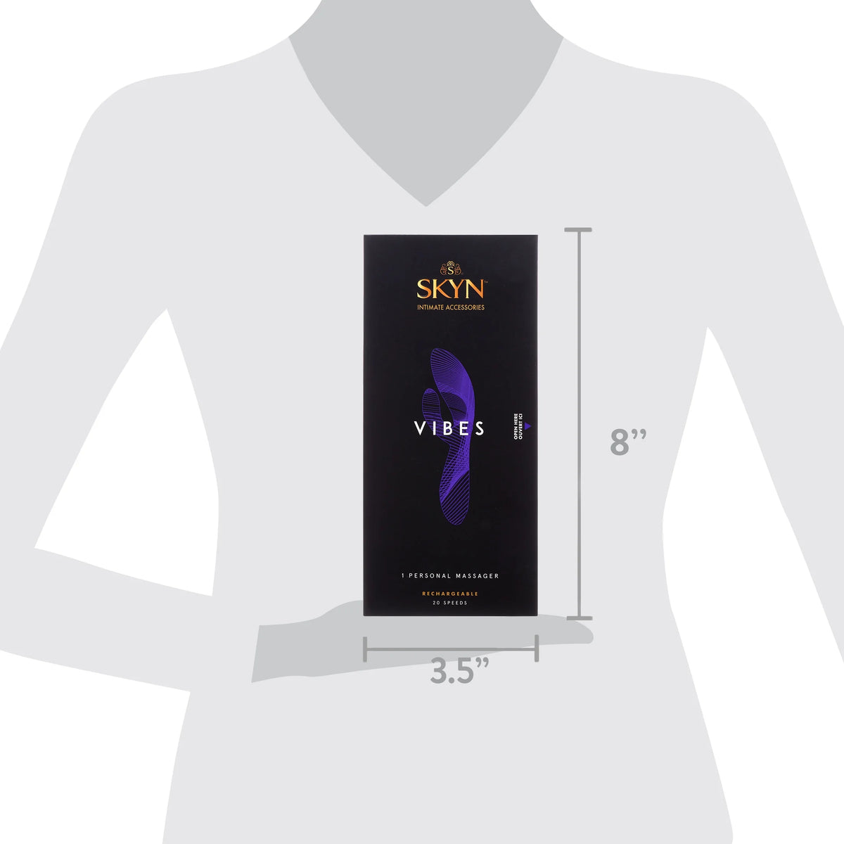 SKYN Vibes Personal Massage Wand Vibrator, 20 Speeds, Purple, 1 Count